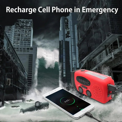 Outdoor Emergency Radio – Hand Crank, Solar, Light & Power Bank