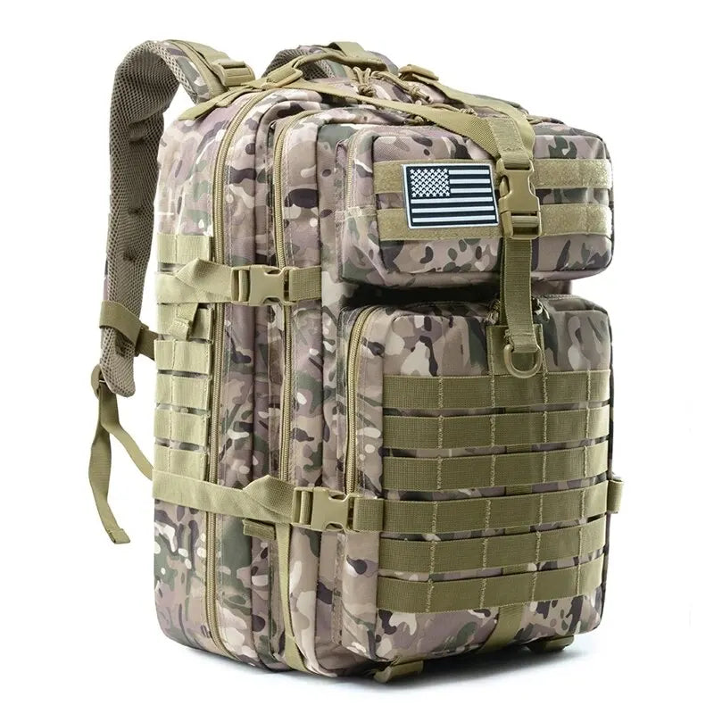 QT&QY 50L Man Tactical Backpacks Survival Traveling Bags Hking Outdoor 3P Assault Pack EDC Molle Pack For Trekking Hunting Bag - World Bazaar Life