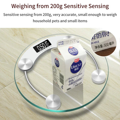 Round Transparent Digital Scale Body Weight Scale Floor Electronic Scales LCD Scales Body Weighing Scale For Bathroom-World Bazaar Life
