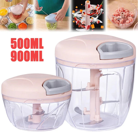 Manual Garlic Chopper 500/900ML Garlic Press Food Vegetables Cutter Meat Grinders Kitchen Gadgets Hand Mincer Garlic Masher - World Bazaar Life