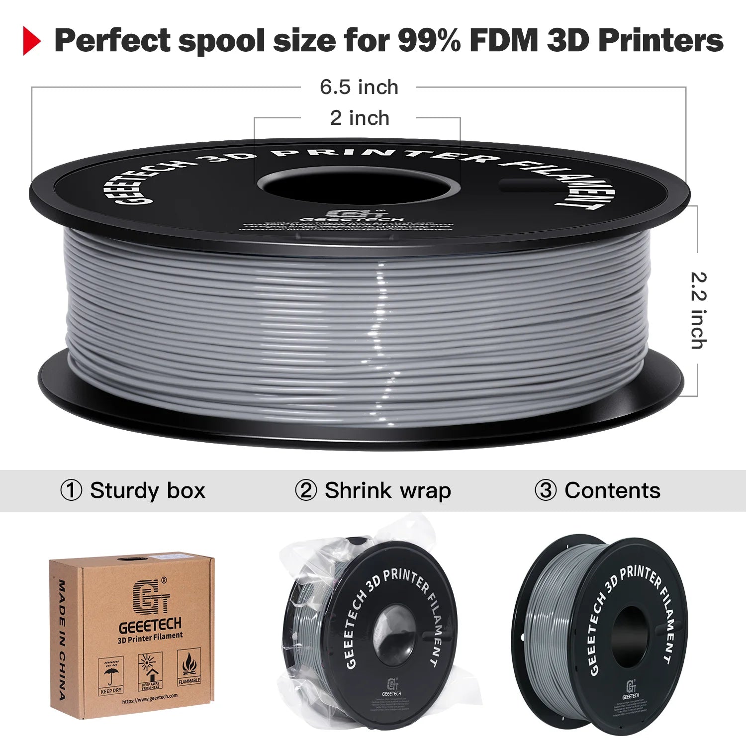 GEEETECH 1KG 1.75mm TPU Filament Flexible material for 3D Printers overseas warehouse fast shipping - World Bazaar Life