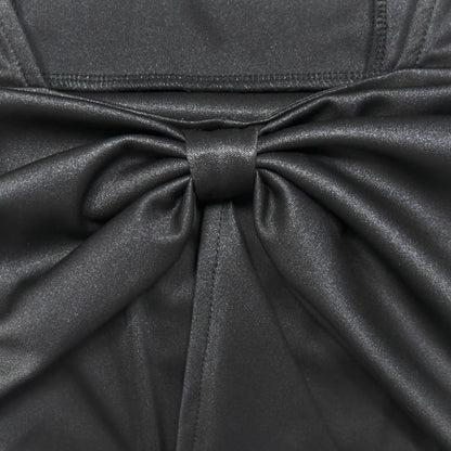 Kadınlar için Şık V Yaka Sırtı Açık Midi Elbise 2025 Bahar Kolsuz Fiyonk Seksi Parti Doğum Günü Dar Elbiseler Vestidos