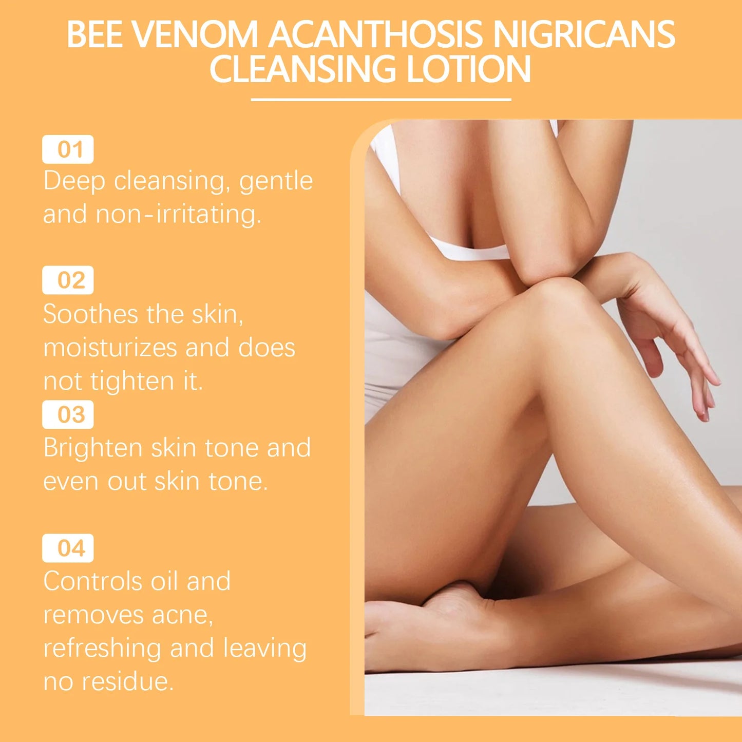 Whitening Facial Cleanser Bee Venom Dark Spot Freckle Removing Deep Cleansing Lightening Skin Tone Moisturizing Face Wash Foam