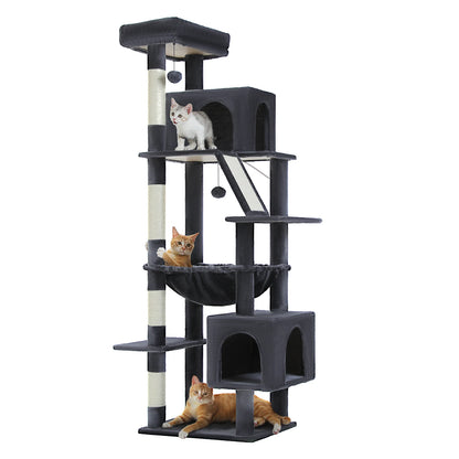 180cm Large Cat Tree Tower with Scratching Post, Hammock & Perch - World Bazaar Life