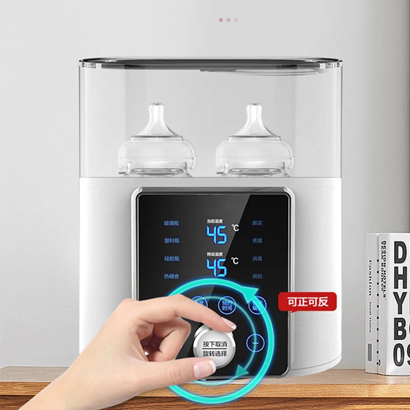 Multi function Baby Bottle Warmer Heater Sterilizer 8-in-1 Fast Milk Warmer with Timer Breast Milk or Formula Fits 2 Bottles - World Bazaar Life
