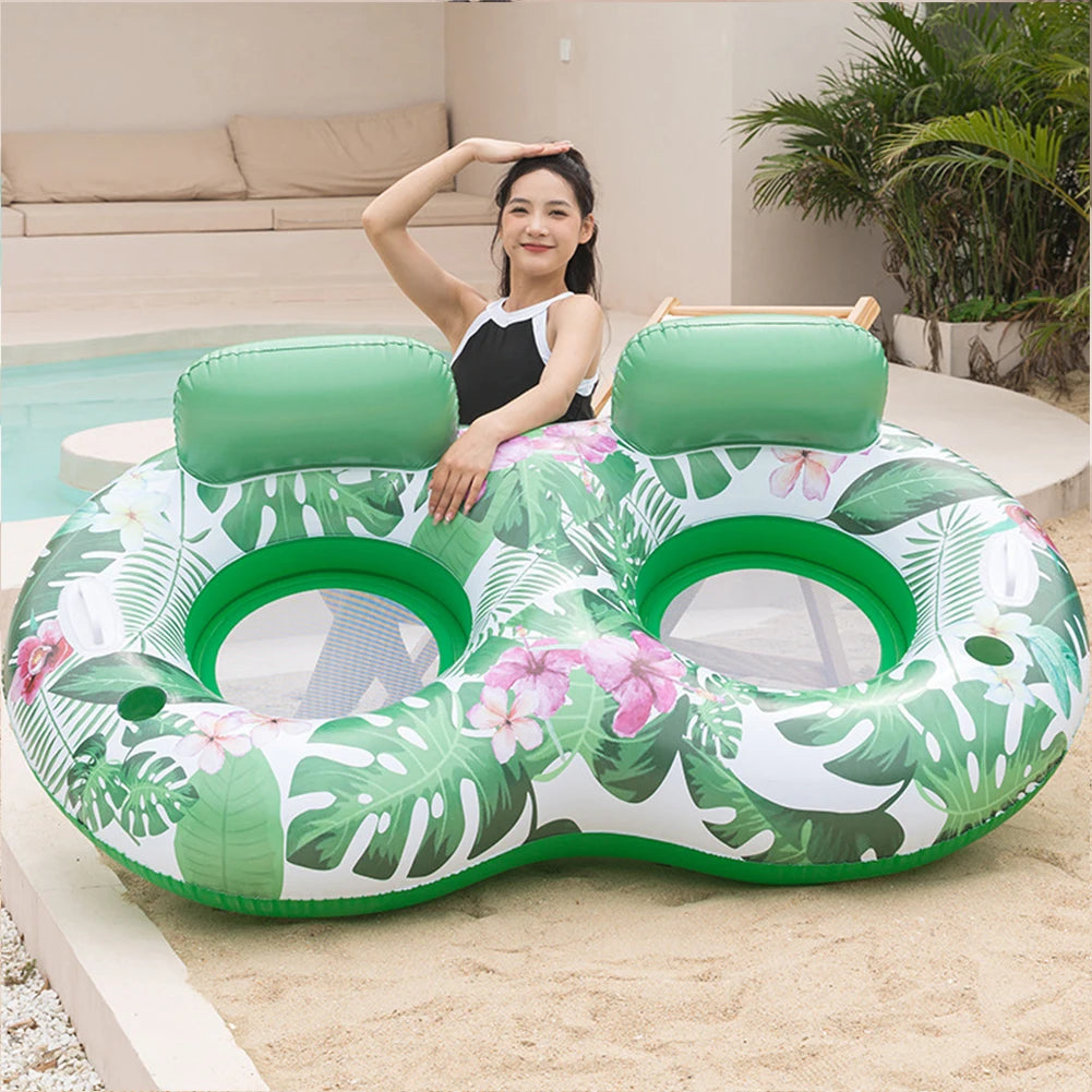 PVC Inflatable Floating Row Foldable Air Mattresses Swimming Pool Summer Party Beach Water Float Bed Lounger Chair-World Bazaar Life