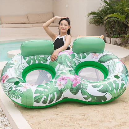 PVC Inflatable Floating Row Foldable Air Mattresses Swimming Pool Summer Party Beach Water Float Bed Lounger Chair-World Bazaar Life