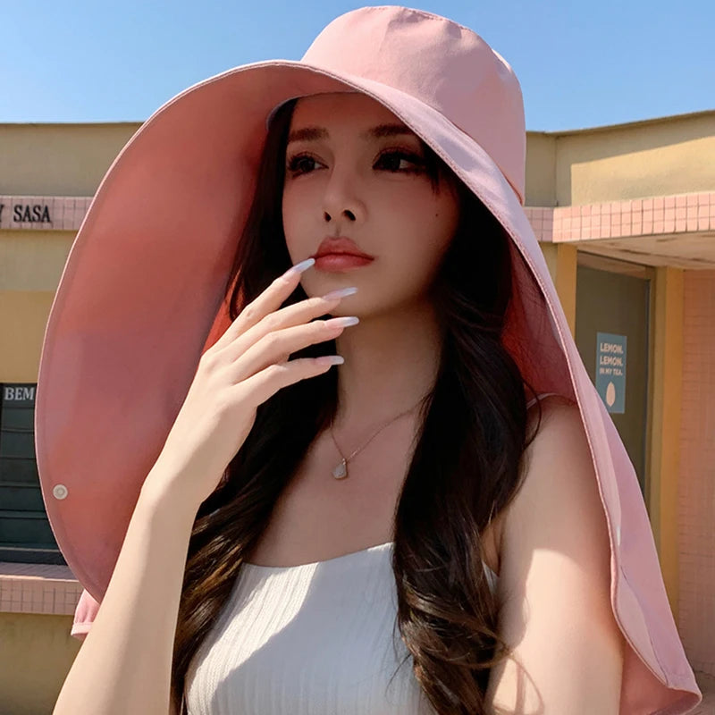 Wide Brim Sun Hat with Neck Flap – UV Protection for Hiking & Fishing-World Bazaar Life