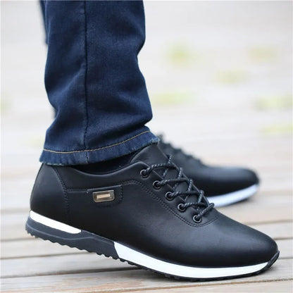 Men's PU Leather Business Casual Shoes Men's Outdoor Breathable Sports Shoes Men's Fashion Loafers Walking Shoes - World Bazaar Life