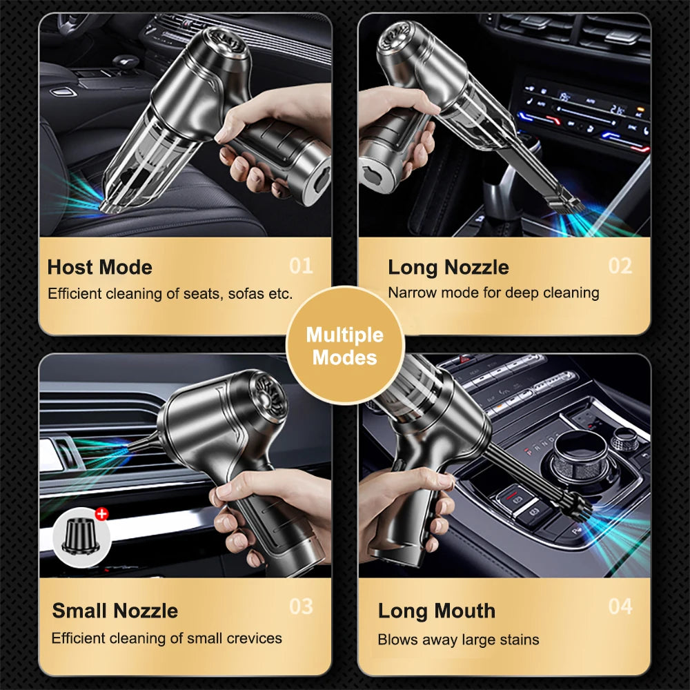 Car Vacuum Cleaner Strong Suction Cleaning Mini Machine Wireless Portable Handhled Blower Machine Air Duster for Home Appliances - World Bazaar Life