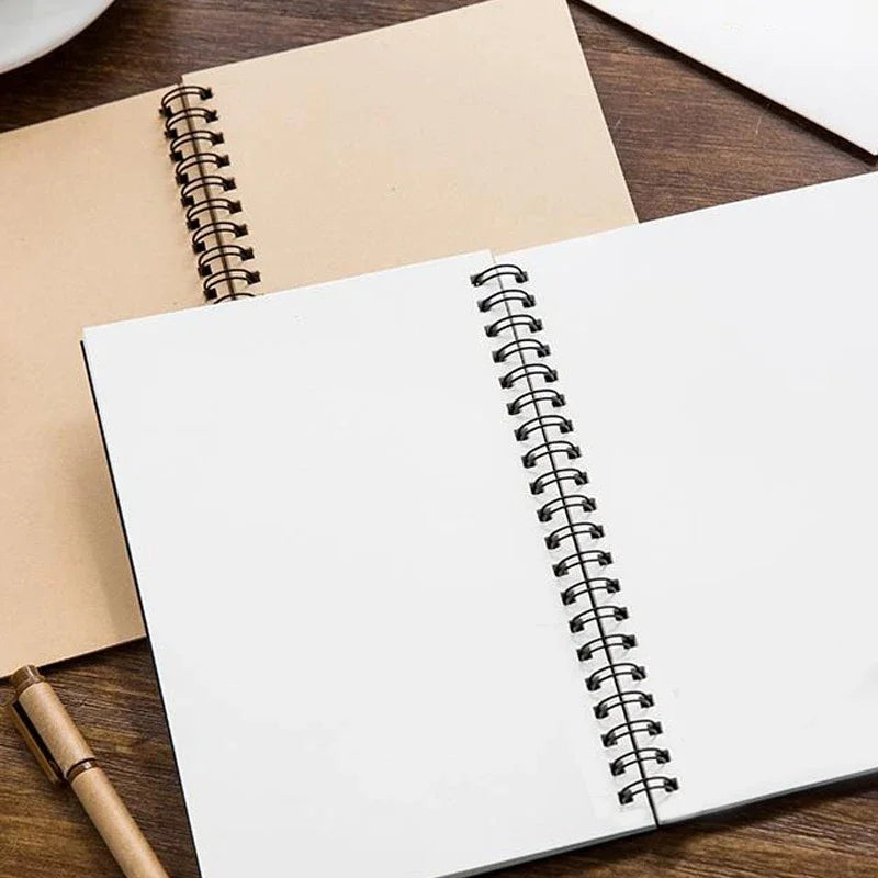 STONEGO Coil Book Creative Retro Kraft Paper Coil Book Wholesale Simple Blank Doodle Note Diary Sketchbook - World Bazaar Life