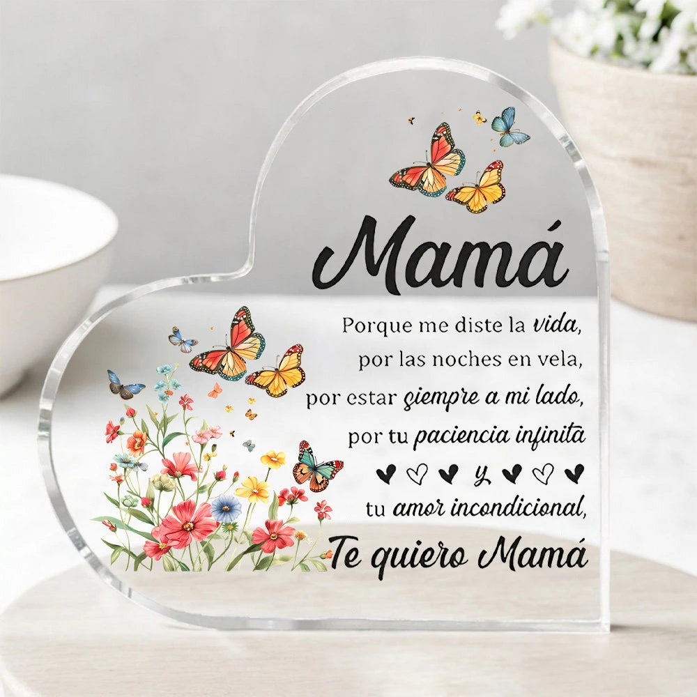 Heart Transparent Acrylic Ornaments Decorations Gift for My Mom Birthday Present From Family Souvenir for Mother's Day Gift-World Bazaar Life
