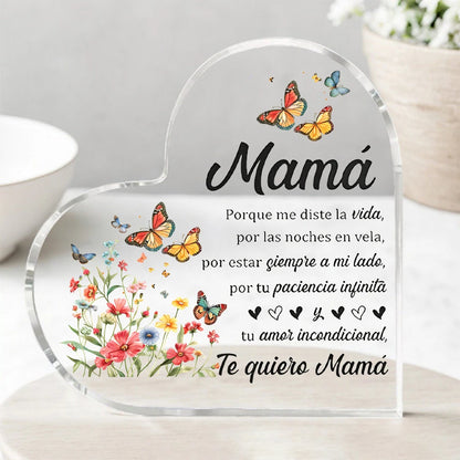 Heart Transparent Acrylic Ornaments Decorations Gift for My Mom Birthday Present From Family Souvenir for Mother's Day Gift-World Bazaar Life