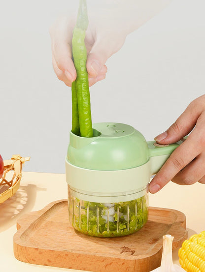 4 in 1 Handheld Electric Food Cutter Set, Kitchen Gods Wireless Food Processor for Fruits, Vegetables and Meat