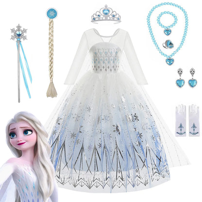 Frozen 2 Elsa Princess Dress for Girls – Snow Queen Outfit-World Bazaar Life