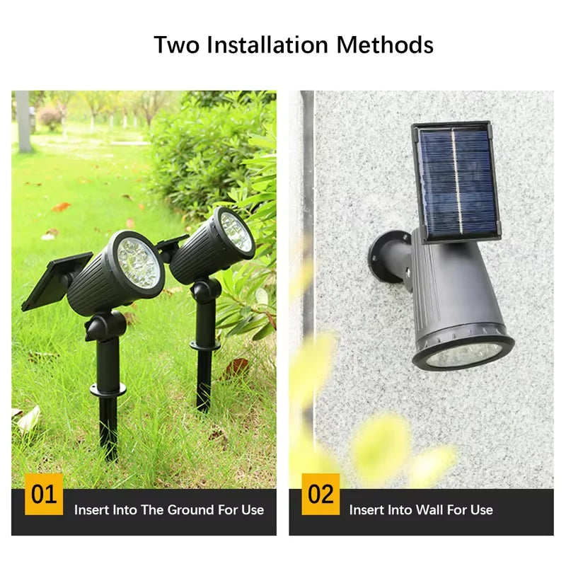 Solar LED Spotlight 9LED Outdoor Adjustable Landscape Light - World Bazaar Life