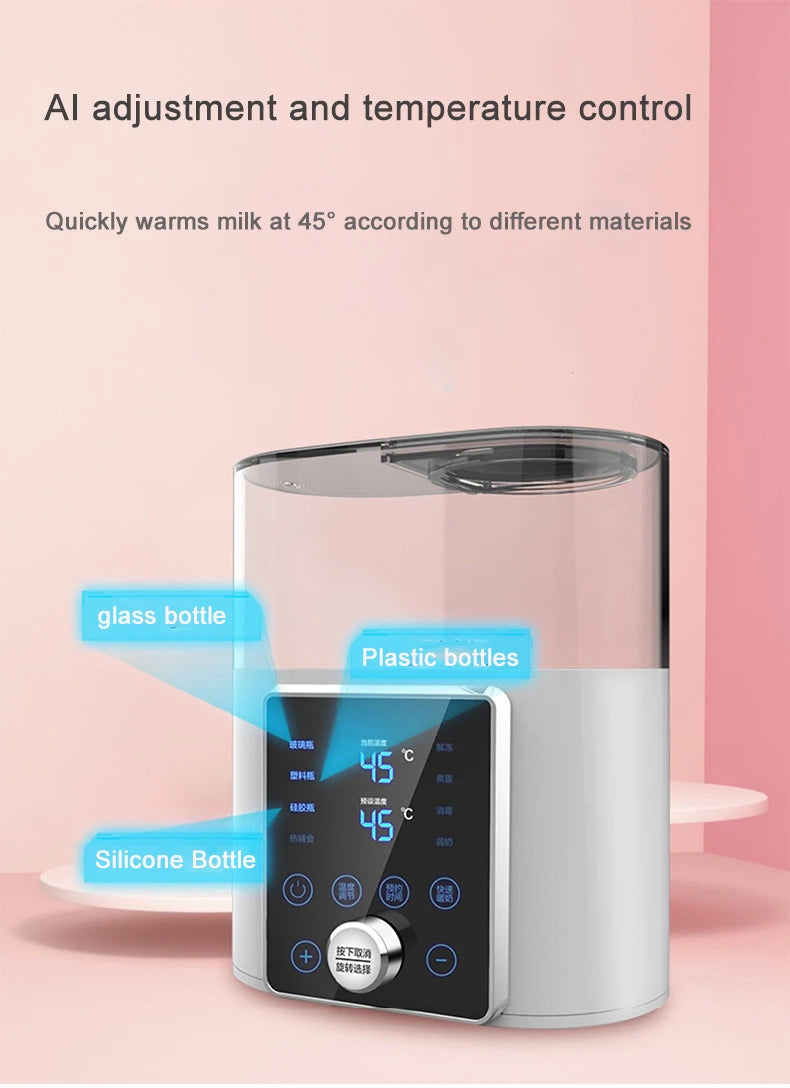 Multi function Baby Bottle Warmer Heater Sterilizer 8-in-1 Fast Milk Warmer with Timer Breast Milk or Formula Fits 2 Bottles - World Bazaar Life
