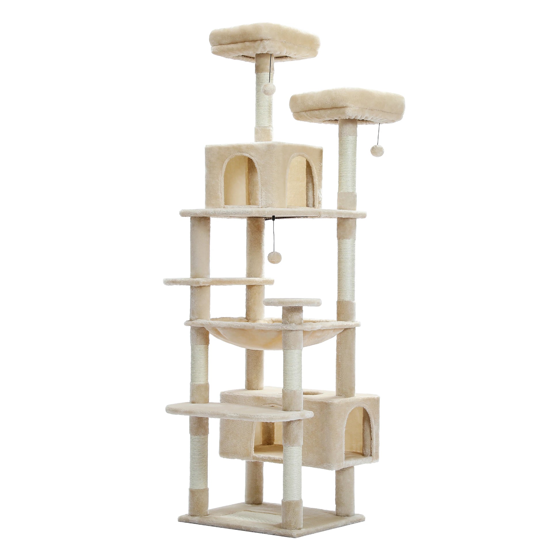 Tall Multi-Level Cat Tree Tower with Scratching Posts & Caves - World Bazaar Life