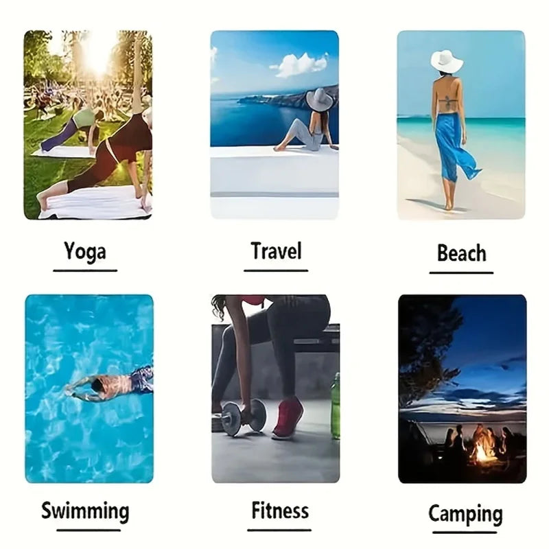 Quick-Dry Large Rainbow Beach Towel for Swimming, Yoga & Camping