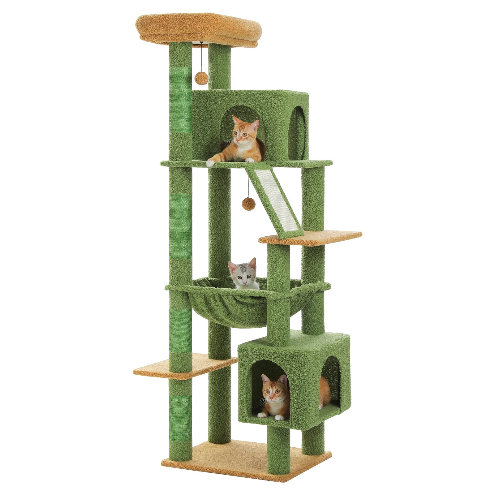 180cm Large Cat Tree Tower with Scratching Post, Hammock & Perch - World Bazaar Life