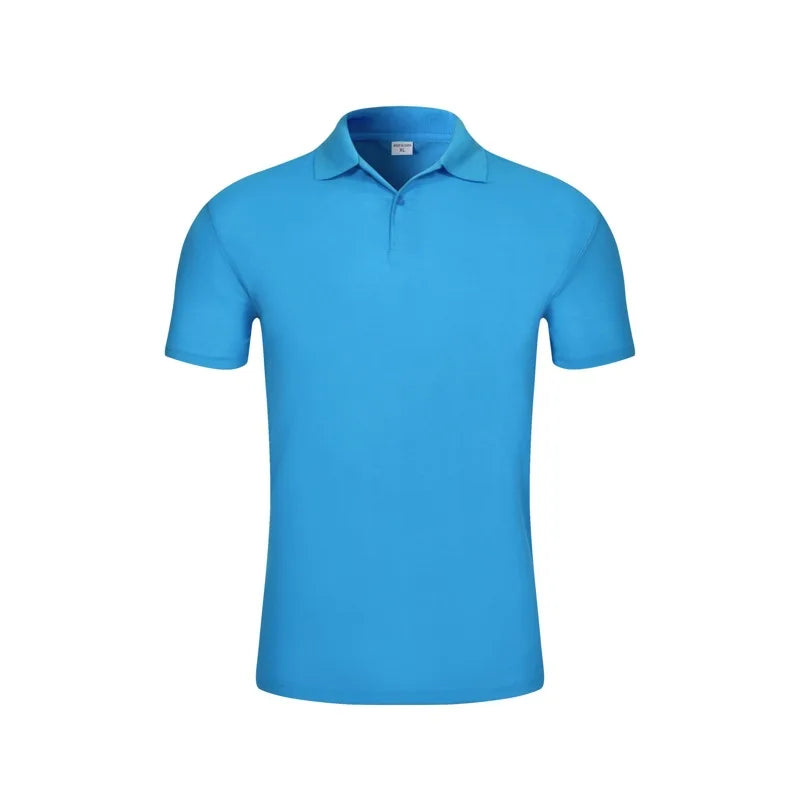 Summer Top New Lapel  Solid Color Shirt Short Sleeve Casual Business Fashion Breathable And Comfortable Polo Shirt Group Uniform-World Bazaar Life