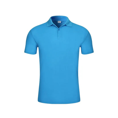 Summer Top New Lapel  Solid Color Shirt Short Sleeve Casual Business Fashion Breathable And Comfortable Polo Shirt Group Uniform-World Bazaar Life