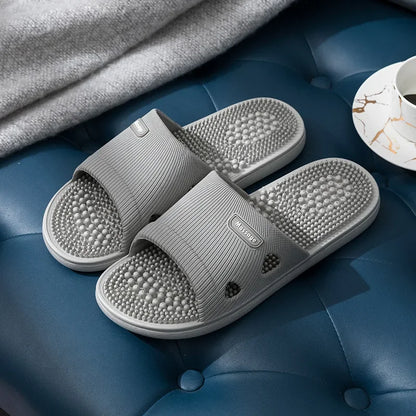 New Women Foot Massage Slippers Men Slipper Indoor Bathroom Non-slip Soft Slides Couples House Relief Feet Health Care Shoes