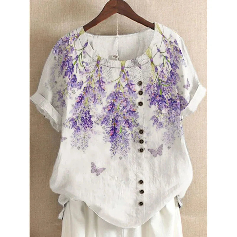 Summer Short Sleeve T-shirts Woman Camisetas Fashion Tops Tee Print Loose Tshirt Ladies Casual Blusas T Shirt Women Clothes-World Bazaar Life