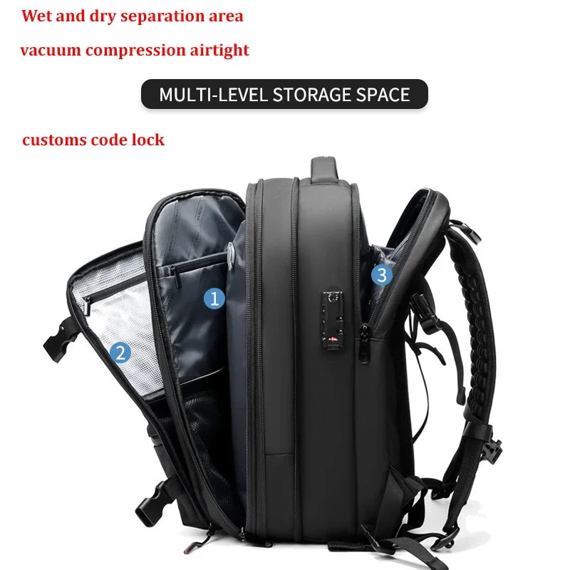 Travel Men 17 inch Laptop Backpack vacuum compression Backpack Business Large Capacity school Backpack expand outdoor backpack - World Bazaar Life