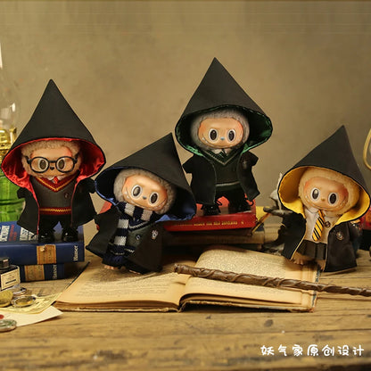 17cm Labubu Fashion Cloak Set Vinyl Doll Clothing Decoration Magic Academy Style Clothing Shoes Glasses Accessories Gifts