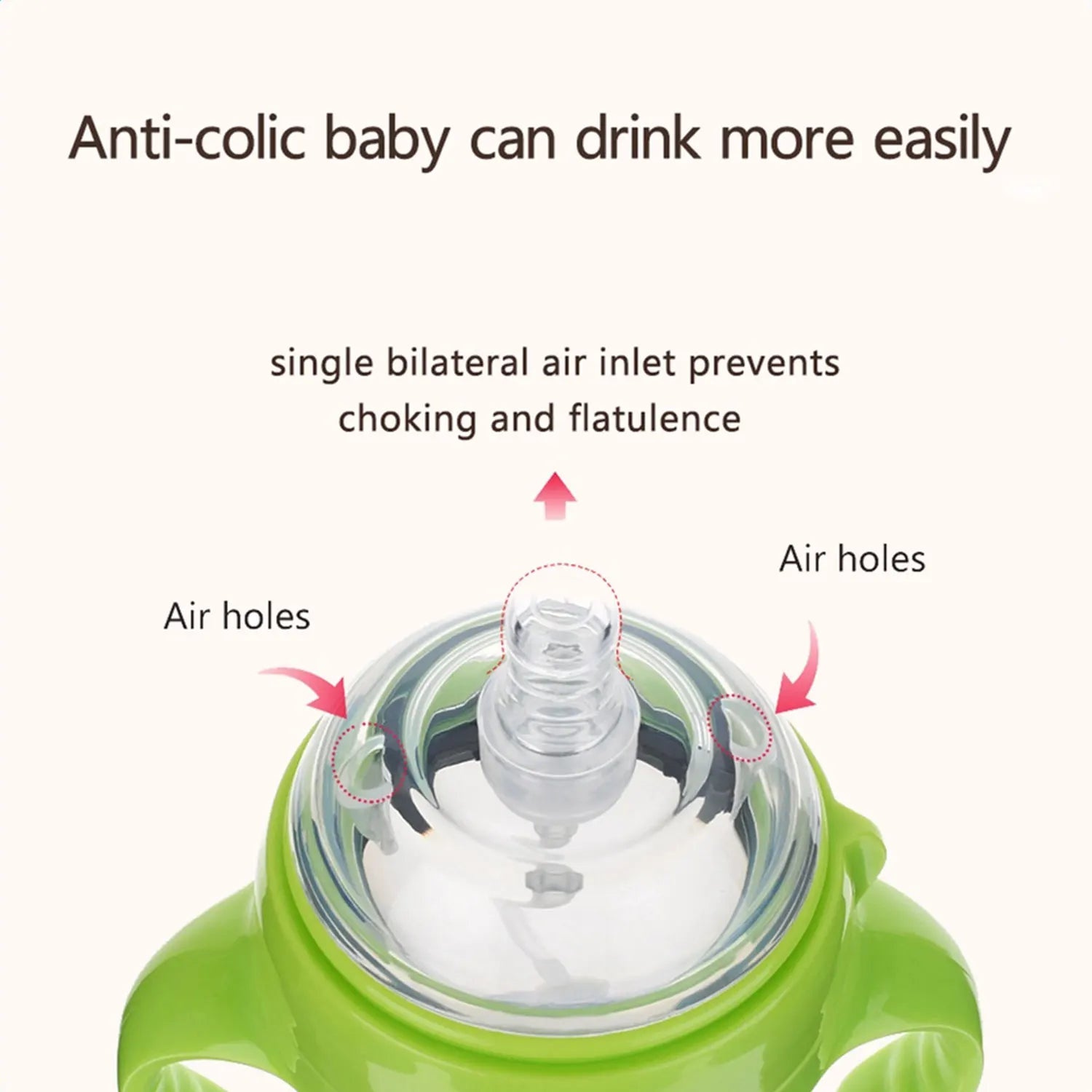 New 0-36 months baby nano-silicone bottle 240ml 150ml with handle Breastmilk-like design Soft milk pulling - World Bazaar Life