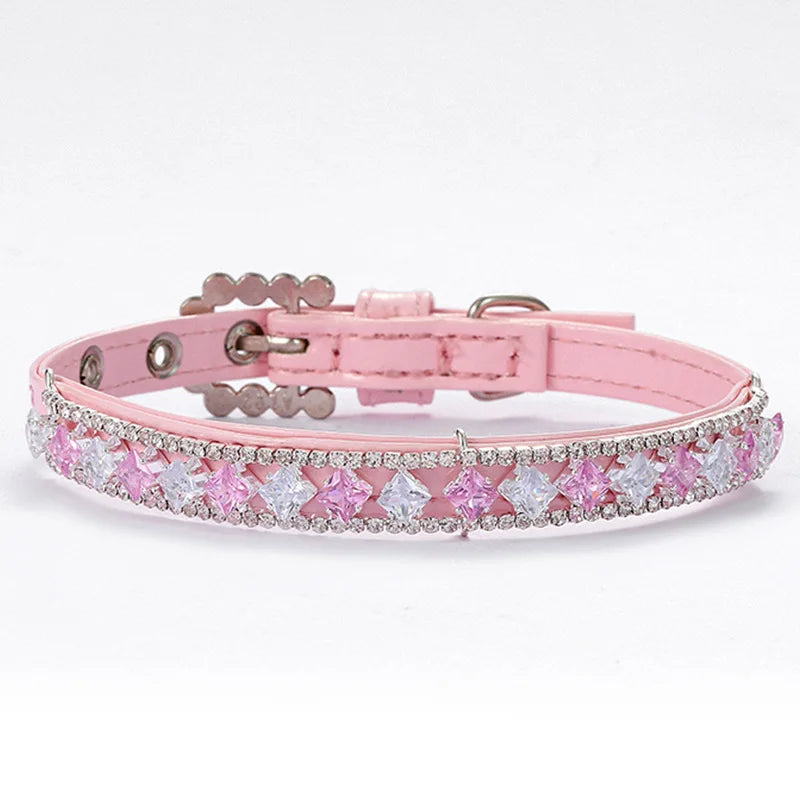 Luxury Rhinestone Puppy Collar for Small Dogs Cat Necklace Bling Crystal Jewelry Pet Accessorie Princess Diamond Wedding Collar-World Bazaar Life