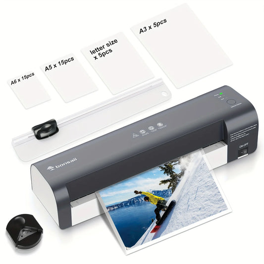 BONSAII 4-in-1 13" Laminator with Never Jam Tech and NTC Temperature Control, Included 40 Laminting Sheets, Triple Heat Settings - World Bazaar Life