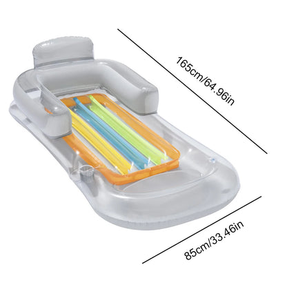 PVC Inflatable Floating Row Foldable Air Mattresses Swimming Pool Summer Party Beach Water Float Bed Lounger Chair-World Bazaar Life