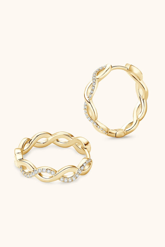 Moissanite Crisscross Hoop Earrings.