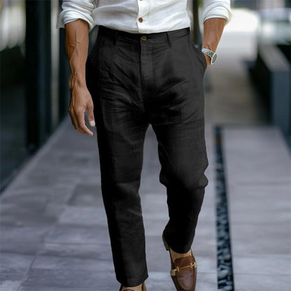 Men's Linen Casual Pants – Breathable Solid Color Trousers