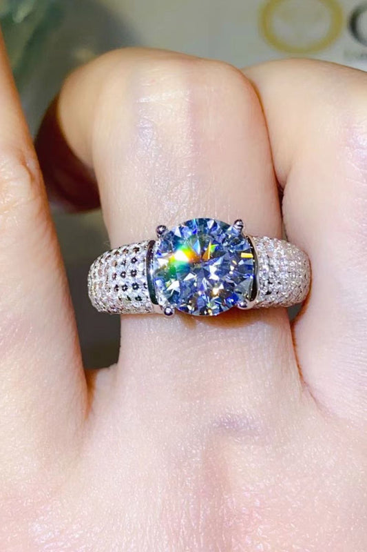3 Carat Moissanite Side Stone Ring.
