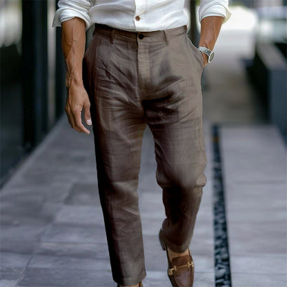 Men's Linen Casual Pants – Breathable Solid Color Trousers