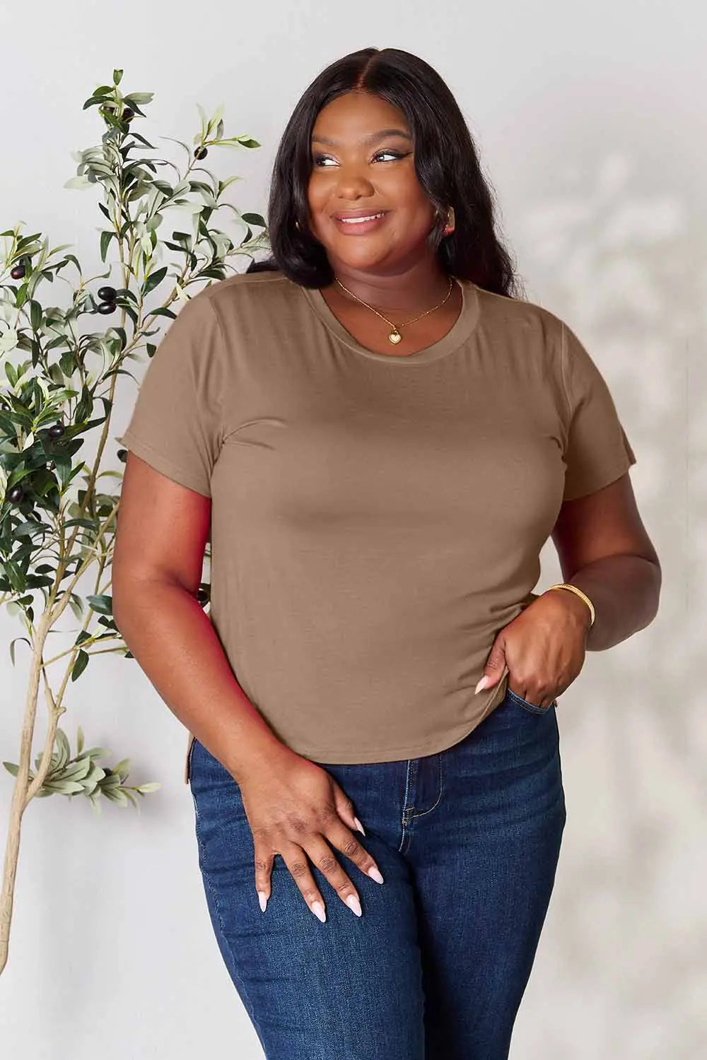 Basic Bae Full Size Round Neck Short Sleeve T-Shirt-World Bazaar Life