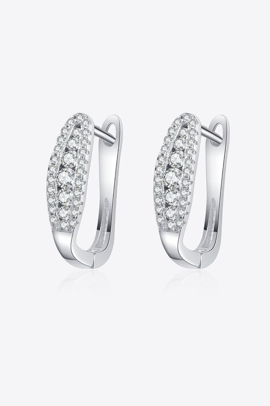 Moissanite Rhodium-Plated Earrings.