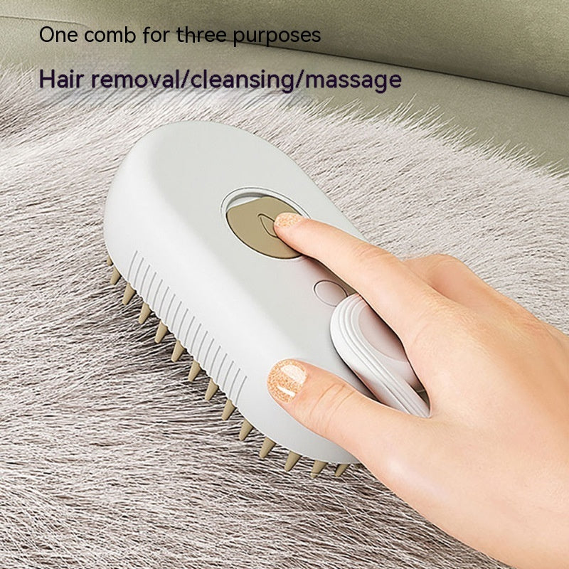 3-in-1 Electric Cat & Dog Steam Brush – Pet Grooming & Hair Removal - World Bazaar Life