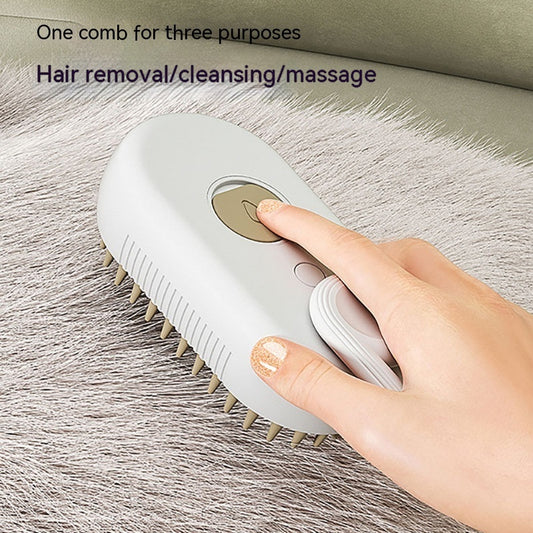 3-in-1 Electric Cat & Dog Steam Brush – Pet Grooming & Hair Removal - World Bazaar Life