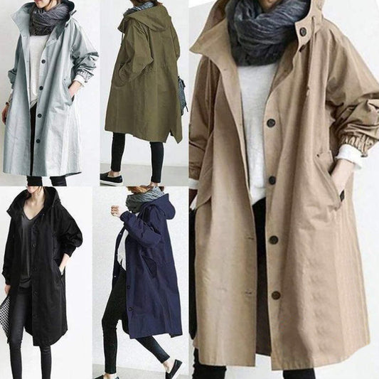 Women's Waterproof Hooded Windbreaker Jacket for Hiking & Camping