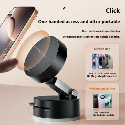 Foldable Magnetic Vacuum Car Phone Holder Foldable Suction Cup With Suction Cup Hands-Free Navigation For Smart Phone - World Bazaar Life