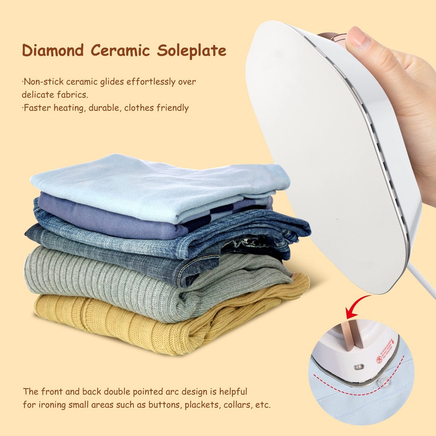 Newbealer Travel Iron With Dual Voltage 120V 220V Lightwei