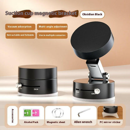 Foldable Magnetic Vacuum Car Phone Holder Foldable Suction Cup With Suction Cup Hands-Free Navigation For Smart Phone - World Bazaar Life