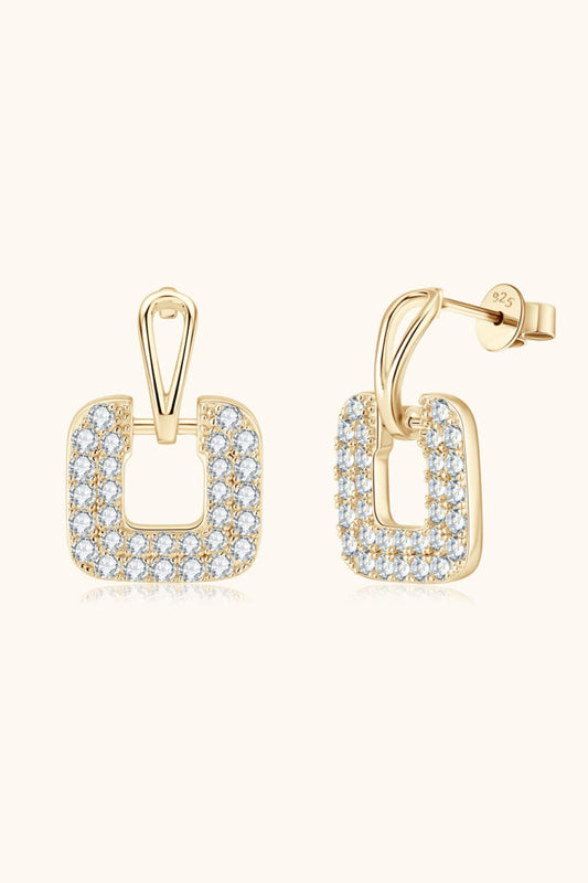 1.68 Carat Moissanite 925 Sterling Silver Drop Earrings.