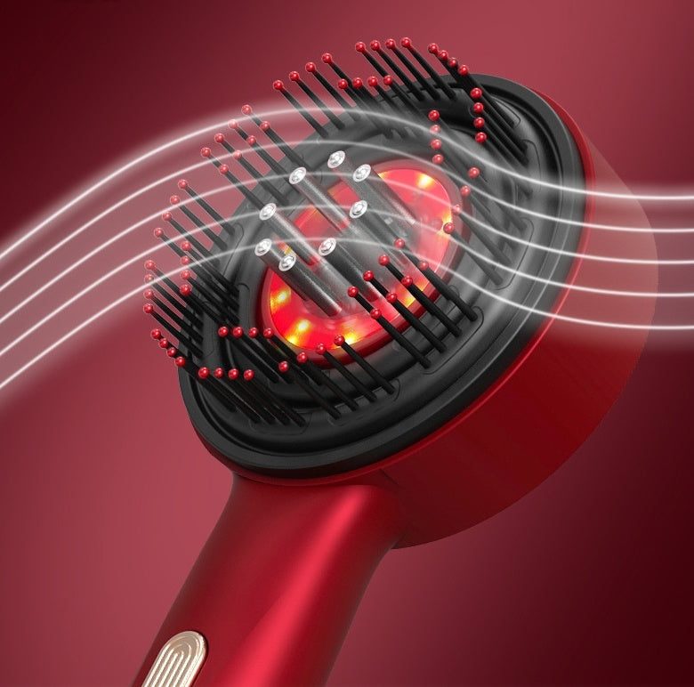 Electric Scalp Massage Comb with Red Light & Anti-Slip Grip