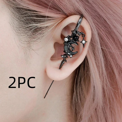 Creative Star Moon Diamond Geometric Stud Earrings – Fast Delivery