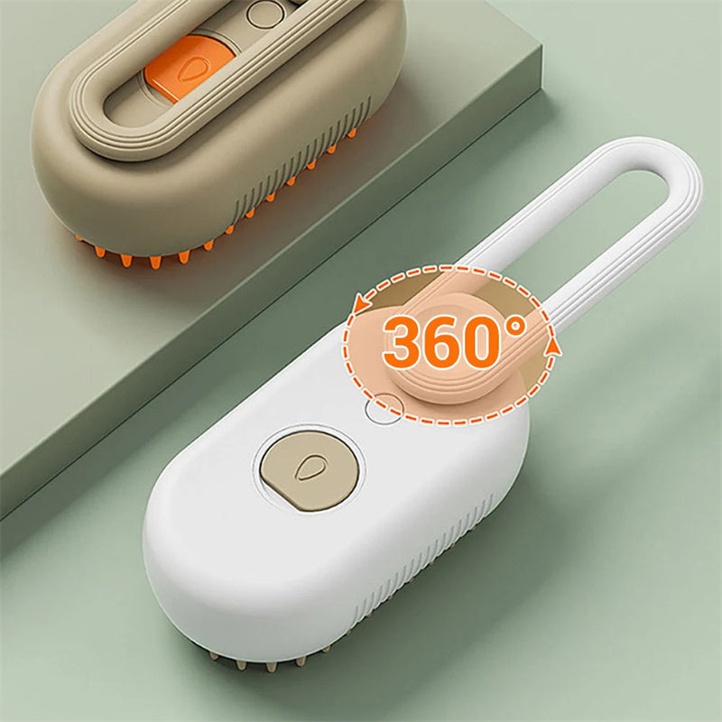 3-in-1 Electric Cat & Dog Steam Brush – Pet Grooming & Hair Removal - World Bazaar Life
